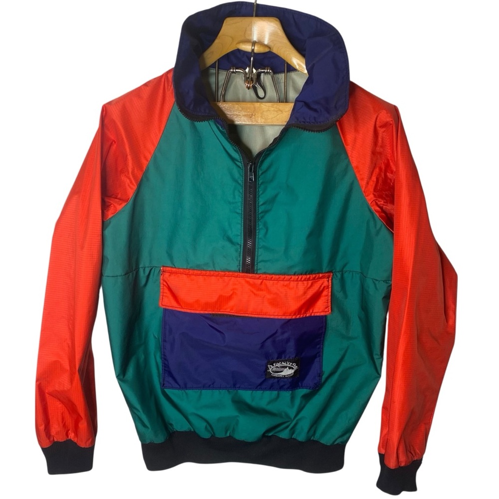 Apocalypse Design Anorak Pullover Shell Jacket Large Colorblock Half Zip Vintage